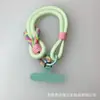 Estilo Ins Tejido Parche Colorido Cuerda Corta Gruesa Lanyard para Teléfono Colgante para Bolso Llavero Cadena Antiperdida Versátil Venta al por Mayor