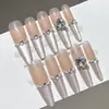 Arte de Unhas Feita à Mão com um Toque de Luxo, Adesivos de Unha Gradiente Blush, Adesivos de Unha de Colar, Novos Estilos Populares