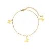 Tobillera de acero inoxidable con corazón bañado en oro de 18k, superventas transfronteriza, moderna y chic, con un toque de lujo discreto, de Dongguan titanium steel jewelry