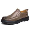 Zapatos de Piel Suave para Hombre Piel Genuina Otoño 2025 Nuevos Zapatos para Hombre de Primera Capa de Piel de Vaca Antideslizantes para Hombres de Mediana Edad y Mayores Zapatos Cálidos para Hombre