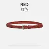 Cinturón de Cuero de Alta Gama Estilo Hong Kong para Mujer Elegante Dulce Diseño Decorativo Tejido a Mano Cintura Falda Pantalones Mujer
