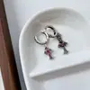 Pendientes de Plata de Ley S925 Estilo Vintage Cruz Microincrustados de Circonita para Mujer, Pendientes Nuevos de Lujo Ligero de Gama Alta de Nicho