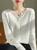 Novedad Otoño/Invierno 2026 Ropa de Punto para Mujer Cárdigan de Cuello Redondo en V Suéter de Manga Larga Abrigo Holgado Versátil Venta al por Mayor Transfronteriza