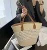 Bolso Tejido de Rafia Estilo Vacaciones Coreanas para Mujer Bolso Tote de Gran Capacidad Estilo Vacaciones de Verano Bolso de Hombro de Celebridad de Internet