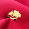 Varios Estilos de Anillos para Mujer con Diseño de Lluvia de Meteoros en Forma de Corazón, Anillos con Caracteres de Bendición, Joyería de Latón con Acabado Cepillado de Artesanía Fina al por Mayor