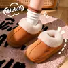 Pantuflas de Algodón para Mujer Otoño/Invierno 2026 Nuevo Estilo para Interiores del Hogar Antideslizantes Cálidas con Felpa Gruesa Suela Gruesa de Algodón Peludo