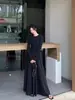 Vestido Negro Ajustado Estilo Hepburn Francés para Niños Otoño Temprano 2023 Nuevo Sentimiento Cintura Elegante Vestido Largo