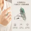 Anillo de cristal natural con columna hexagonal sinuosa tejida a mano, joyería exagerada de estilo europeo y americano, joyería de cristal personalizada