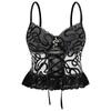 Camisola ajustada con estampado de serpiente, dobladillo de encaje bordado, con aros, tirantes transparentes, para chica hot. Busto 1180