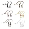 Gancho para oreja accesorios de joyería diy banda de cobre hierro cuenta redonda gancho para oreja gancho de resorte para oreja accesorios de pendientes dorados y plateados blancos pendientes al por mayor