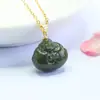Pingente Buda da Água Clara em Prata S925 com Jade Natural Hetian Transmissão ao Vivo Templo Atacado S5061802A