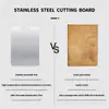 Tabla de Cortar de Acero Inoxidable Transfronteriza Engrosada Cocina Doble Cara de Acero Inoxidable de Grado Alimenticio Tabla de Cortar para Verduras y Frutas