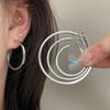 Aretes de Aro Cuadrado Liso de Aguja de Plata Simple Estilo Ins de Moda Coreana, Aretes de Lujo Ligero para Mujer, Aretes de Lujo Ligero de Alta Gama