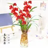 Plántulas de Orquídea Hidropónicas [Luz Dorada] Sala de Estar Interior Estudio Plantas Verdes con Capullos Florales Preciosos en Maceta con Aroma Fuerte