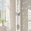 Colgante Decorativo de Cristal con Forma de Mariposa Hueca Plateada Atrapasoles Colgante de Cuentas de Cristal para Puerta y Ventana