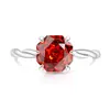 Anillo de Brazo Retorcido con Gema de Color de Venta Caliente en Transmisión en Vivo para Mujer, Diamante de Alto Carbono Súper Brillante Chapado en Oro Real, Envío Directo de una Pieza