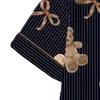 Conjunto de Pijama Cardigan de Seda Leite Cruzado Europeu e Americano para Mulheres, Shorts de Manga Curta, Conjunto Casual Respirável para Casa, Atacado de Fabricante