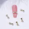 Famoso na internet nail art simples ponta do dedo laço textura de joia all-match borboleta liga metálica strass acessórios