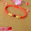 Pulsera de cuerda de cinco colores para el Festival del Bote del Dragón, cabello, Niños, Bebé, Pulsera de núcleo de melocotón azul melocotón, Joyería de cuerda roja para año de nacimiento de hombres y mujeres, Regalo