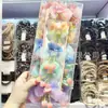 Presilha de cabelo colorida com laço de renda, estilo coreano, com pingente de urso fofo e cereja, para franja de meninas pequenas