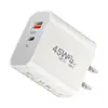 Cargador PD de calibre australiano de 45 W, adaptador PD dual de 45 W para teléfono móvil IP16X, cargador de nitruro de galio de 45 W