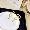 Aguja de Plata Esterlina S925 Pendientes Colgantes Estilo Medio-Viejo de Alta Gama Lazo Borla Larga Pendientes de Cinta Joyería para Oreja Estilo Coreano para Mujer