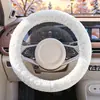 Funda para Volante Invierno Felpa Estilo Diosa Cálida en Invierno Lana de Cordero Antideslizante Cubierta para Manija de Coche Accesorios Interiores de Comercio Exterior