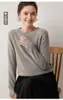 26 Outono Inverno Novo Suéter Feminino Gola Redonda Espesso 100% Caxemira Pulôver Malha Solta Camada Base Top