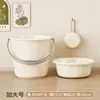 Balde Grande para Armazenamento de Água Atacado, Balde de Água Espessado e Ampliado para Uso Doméstico, Balde de Banho, Balde para Imersão dos Pés, Balde para Estudante, Conjunto de Bacias, Conjunto de Três Peças