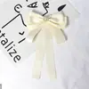Pajarita para Mujer Lazo Grande Beige Perla Mate Estilo Pequeño Fragante Pin de Cinta Accesorios Estilo Preppy para Mujer Broche Romántico