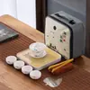 Juego de Té Portátil para Viaje Tetera Ding Kiln Gaiwan Taza de Té Bandeja de Té Taza Rápida Logo de Empresa Regalo Souvenir Juego de Té