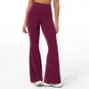 Pantalones de Pierna Ancha Acampanados Ajustados de Cintura Alta para Mujer Europeas y Americanas para Deportes, Correr y Fitness 2551