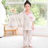 Pijama Infantil de Tres Piezas Seda de Hielo Verano para Niñas Fino Manga Corta 2025 Nuevo Verano Ropa de Casa de Princesa para Niñas