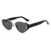 Colección de Gafas de Sol de Metal, Nuevo Estilo de Alta Gama para Mujer, Moda Personalizada Fotografía Callejera, Gafas de Sol Lisas Ojo de Gato Anti-UV para Hombre