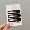 Elegante Pinza Metálica Negra para el Cabello para Mujer, Flequillo Lateral, Pinza de Pico de Pato, Cabello Roto Fijo Accesorios para el Cabello de la Frente Pinza para el Cabello