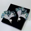 Broche Folha de Ginkgo e Gipsofila Tesouro Azul Verde Zhizhen 8-9mm Pérola de Água Doce Broche Exquisito com Belo Significado