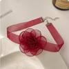 Novo colar de laço preto colar de renda acessórios clavícula corrente rosa colar pescoço cinta verão