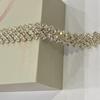 Cadena de Diamantes Soldada de Cinco Filas Diagonales Más Vendida una Cadena de Garras de Diamante para Ropa, Zapatos, Sombreros, Joyería Hecha a Mano de Bricolaje, Accesorios Electroplateados