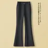 Pantalones acampanados de corte estrecho hechos a medida para mujer, nuevo estilo otoño e invierno 2026, de talle alto, adelgazantes, fluidos, cintura elástica, pantalones casuales