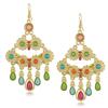 Pendientes colgantes con borlas de estilo retro transfronterizo, con cuentas geométricas talladas, estilo étnico Miao antiguo en oro y plata, joyería al por mayor