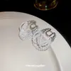 Brincos de Franja com Fivela de Ferradura de Pérolas em Camadas de Zircônia Francesa Luxo Acessível Brincos Requintados de Alta Qualidade Brincos Versáteis da Moda