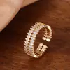 En Stock Anillo Hueco de Moda con Personalidad Europea y Americana para Mujer, Popular Anillo de Temperamento de Comercio Exterior, Anillo de Zirconita AAA Micro Incrustada