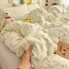 Juego de Cama de Gasa de Doble Capa Clase A de Cuatro Piezas, Muy Hermoso Juego Individual de Tres Piezas para Dormitorio