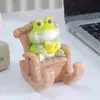 Creativo Lindo Relleno de Escritorio de Oficina Rana Soporte para Teléfono Móvil Artesanía de Resina Adornos Decorativos Regalo de Cumpleaños