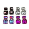 Aretes Europeos y Americanos Transfronterizos Retro Barrocos de Pedrería Geométrica Colorida, Aretes Femeninos Simples de Alta Gama