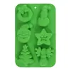Conjunto de 6 peças de forma de Natal, forma de bolo de silicone de Natal, ferramentas de panificação caseiras DIY de grau alimentício, forma para assar sobremesas
