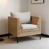 Sofá de Mimbre para Exteriores Patio Ocio Balcón Exterior Silla de Ratán Protector Solar Impermeable Casa de Huéspedes Invernadero Combinación de Muebles