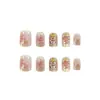 Atmósfera Navideña 3D Árbol de Navidad Parche Ocular Patchwork Corona Mejorador de Blanco Uñas Cortas Postizas 30 Piezas