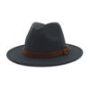 Sombreros de fieltro de ala ancha unisex para hombre y mujer, sombrero Panamá Trilby, sombrero de jazz