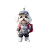 Novo Pingente de Mochila de Cachorrinho Personalizado Transfronteiriço Acrílico Pingente de Carro Natal Chaveiro Urso Teddy Cachorro